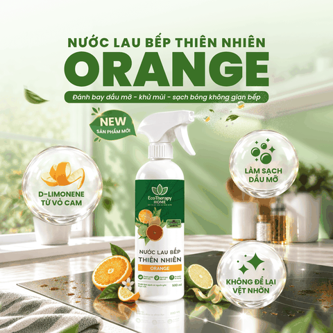 Nước Lau Bếp Thiên Nhiên ORANGE 500ml – Làm Sạch Dầu Mỡ, Khử Mùi, Hương Cam Tươi Mát