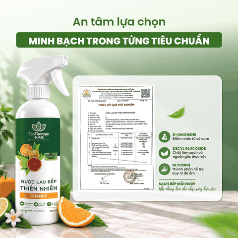 Nước Lau Bếp Thiên Nhiên ORANGE 500ml – Làm Sạch Dầu Mỡ, Khử Mùi, Hương Cam Tươi Mát