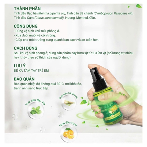Tinh dầu xịt phòng EcoFresh Chai 50ml