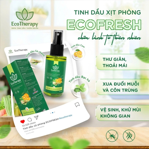 Combo Nước Lau Sàn ECO AN 1000ml & Xịt Khử Mùi Phòng EcoTherapy 50ml - Sạch Khuẩn, Thơm Mát, Đuổi Côn Trùng
