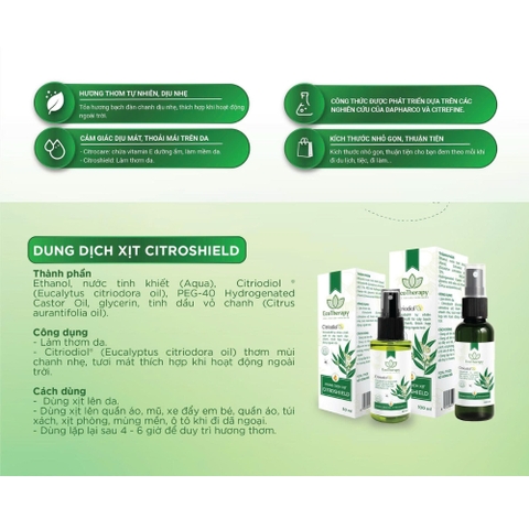 Combo Chăm Sóc Không Gian – EcoFresh & Citroshield - Khử Mùi, Hỗ Trợ Đuổi Muỗi, Thơm Mát Tự Nhiên EcoTherapy