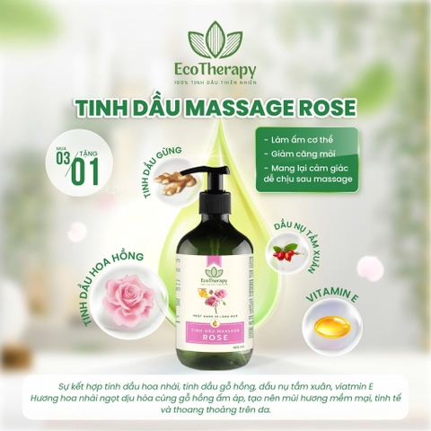 Tinh Dầu Massage EcoTherapy – Dưỡng Ẩm, Thư Giãn, Dầu Nền Cho Spa (Jasmine / Rose / Lavender)
