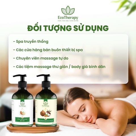 Dầu massage Eco 480ml - Massage Body Dưỡng Ẩm, Thư Giãn, Dầu Nền Pha Tinh Dầu Không Nhờn Rít EcoTherapy