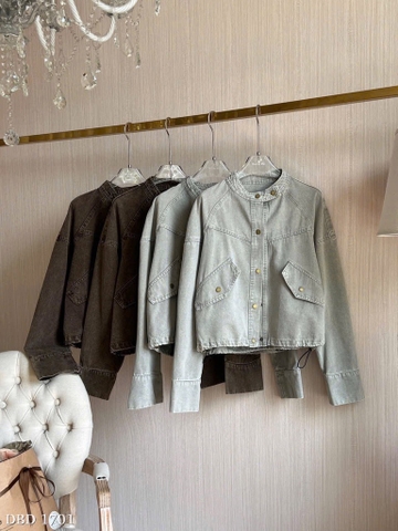 ÁO KHOÁC JEANS NỮ CỔ TÀU BO GẤU