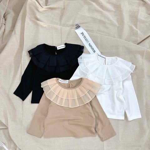 SET 3 ÁO THU ĐÔNG DÀI TAY VIỀN REN TƠ BÉ GÁI SẴN