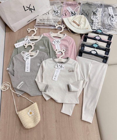SET 2 BỘ DÀI SMILE TONE PASTEL BÉ TRAI BÉ GÁI SẴN