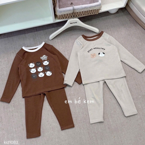 SET 2 BỘ DÀI TÂY TONE NÂU BE CHO BÉ TRAI BÉ GÁI