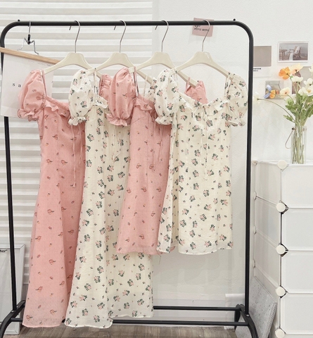 VÁY HOA XỐP 2 DÁNG NGẮN DÀI - (XẢ 79k)
