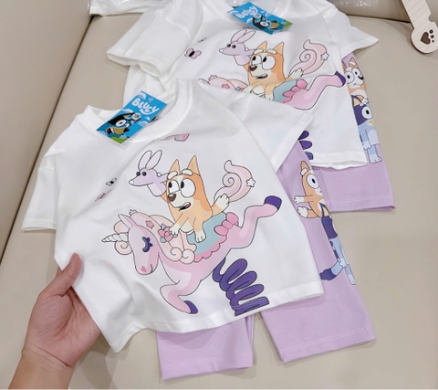 SÉT BLUEY ÁO PHÔNG RỘNG QUẦN LEGGING CHO BÉ GÁI SẴN