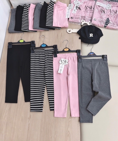 COMBO 4 QUẦN ZIP DÀI TONE GHI HỒNG BÉ GÁI