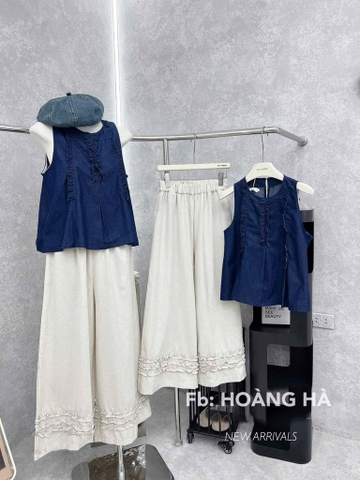 SET ÁO JEAN QUẦN SUÔNG NỮ SẴN(SALR 139k)