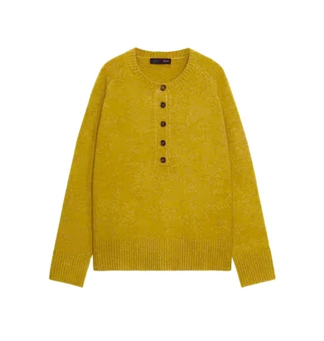 ÁO LEN VÀNG KHUY ĐEN DÀI TAY NỮ THU ĐÔNG