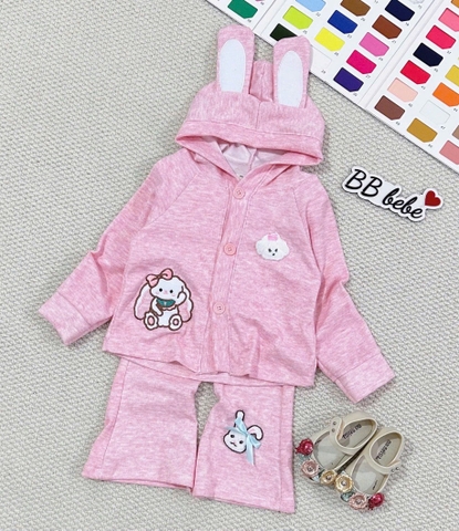 SET DÀI LIỀN MŨ THỎ TĂM HỒNG XINH XẮN BÉ GÁI