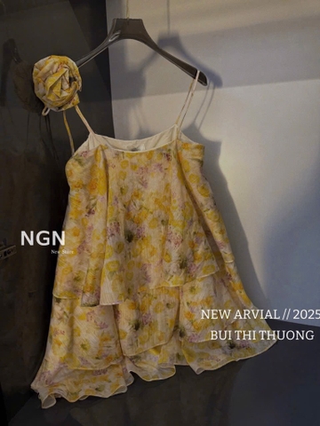 VÁY 2S TẦNG HOA VÀNG NỮ