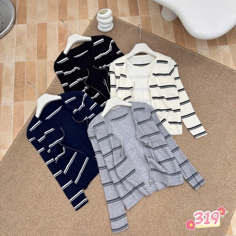 ÁO LEN KẺ THIẾT KẾ 2 LỚP NỮ THU ĐÔNG