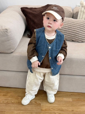 ÁO GILE DENIM LÓT NỈ SIÊU CƯNG CHO BÉ
