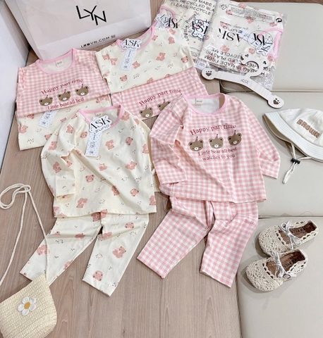 SET 2 BỘ GẤU CARO DÀI BÉ GÁI SẴN