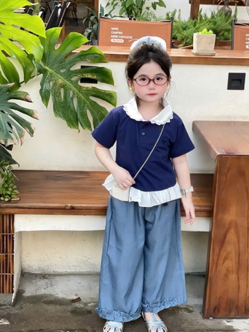 SET ÁO COTTON PHỐI QUẦN GIẤY BÉ GÁI NHỠ