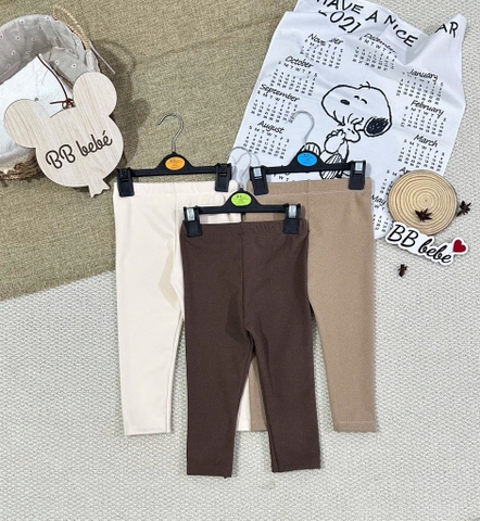 SET 3 QUẦN DÀI LEGGING LÓT LÔNG NÂU BE ĐẬM NHẠT BÉ TRAI BÉ GÁI SẴN
