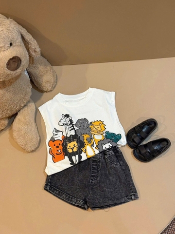 SET TANKTOP IN ĐỘNG VẬT BÉ TRAI