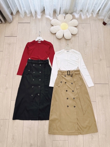 SET CHÂN VÁY MIDI ĐAI ÁO CT THIẾT KẾ NỮ SẴN(Xả 99k)