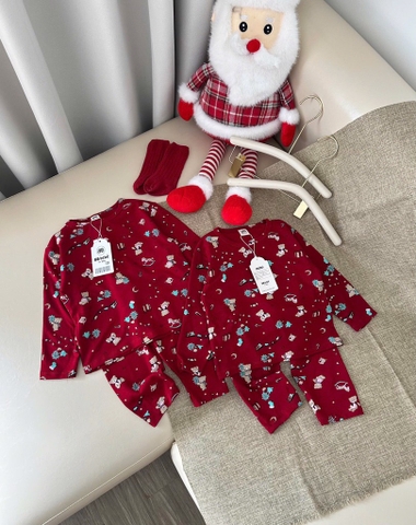 BỘ DÀI ZIP ĐỎ NOEL CHO BÉ TRAI