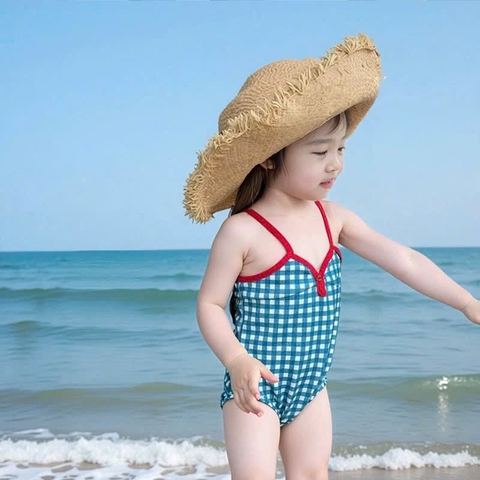 ĐỒ BƠI - BỘ BƠI 2 DÂY KẺ XANH BÉ GÁI SẴN