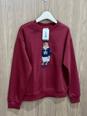 ÁO NỈ XUẤT DƯ TUỒN WH.OU ĐỎ NỮ THU ĐÔNG