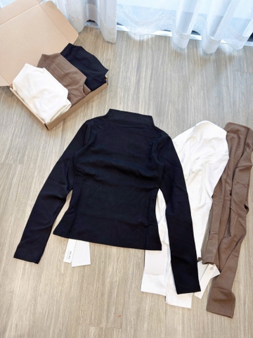 SET 3 ÁO ZIP LÔNG GIỮ NHIỆT ĐEN TRẮNG BE NỮ THU ĐÔNG SẴN