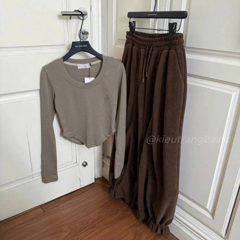 SET DÀI ÁO ZIP QUẦN TĂM NHUNG NỮ THU ĐÔNG