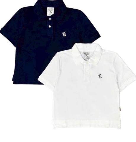 SET 2 ÁO POLO XANH TRẮNG NỮ SẴN(XẢ 90k)