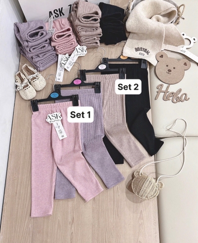 SET 2 QUẦN DÀI LEN TĂM 2 MẶT VẢI CAO CẤP BÉ TRAI BÉ GÁI SẴN