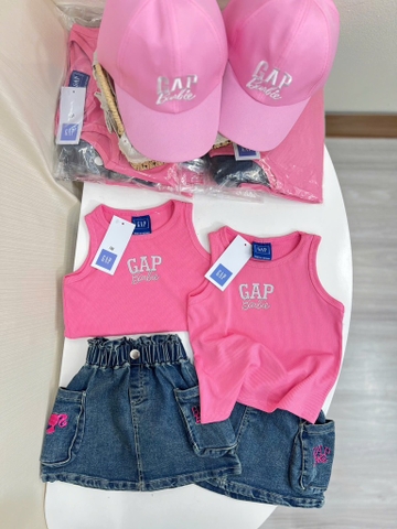 SET ÁO SÁT NÁCH GAP HỒNG CV BÒ KÈM MŨ BÉ GÁI SẴN(XẢ 70k)