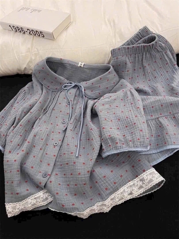 SET BỘ PIJAMA XÔ MUSLIN XÁM HOT HOT CHO NỮ( XẢ 129k )