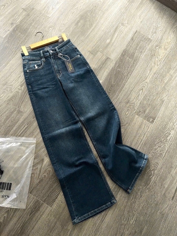 QUẦN JEAN NỮ SUÔNG XANH THÊU NGỰA SẴN