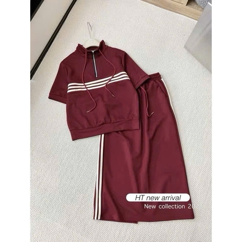 SET BỘ ĐỎ PHỐI VIỀN SỌC NỮ