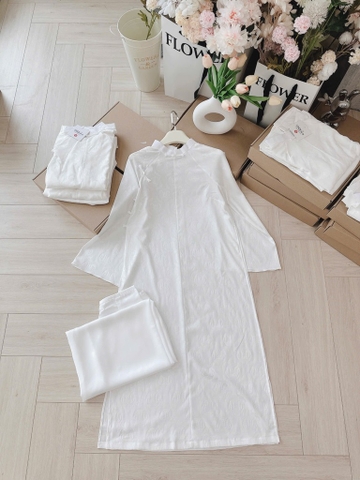 SET ÁO DÀI KHUY NGỌC LỤA TẰM NỮ