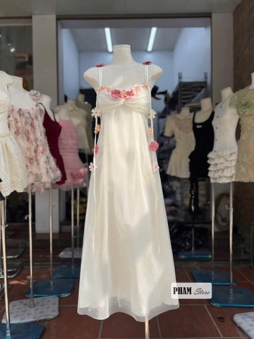 VÁY MAXI ĐÍNH HOA ĐI BIỂN NỮ