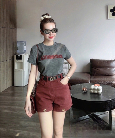 SET ÁO THÊU MIX JEAN ĐỎ KÈM TAG SẴN