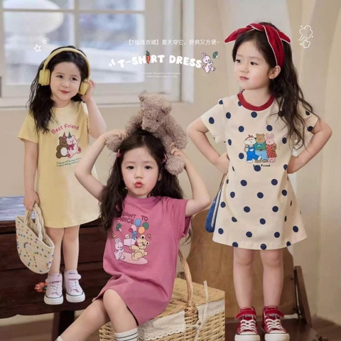 SET 3 VÁY HOẠ TIẾT GẤU BÉ GÁI (SALE 99k)