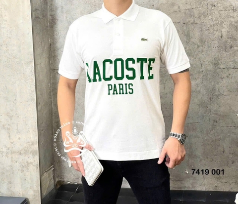 ÁO POLO TRẮNG LASCOT XANH NAM