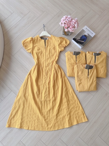 VÁY VÀNG HAI LỚP XẺ TRƯỚC NỮ SẴN