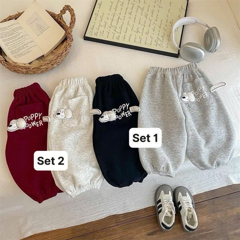 SET 2 QUẦN DÀI NỈ PUPPY BÉ TRAI