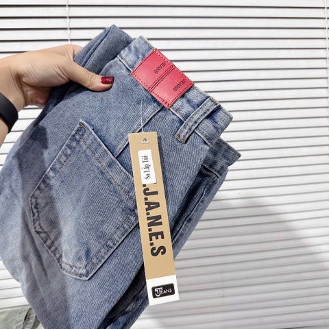 QUẦN SUÔNG JEAN NỮ CẠP DA TÚI NẮP