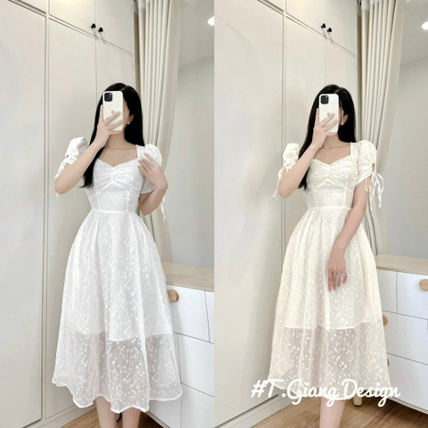 VÁY REN HẠT TAY NƠ - XẢ 59K