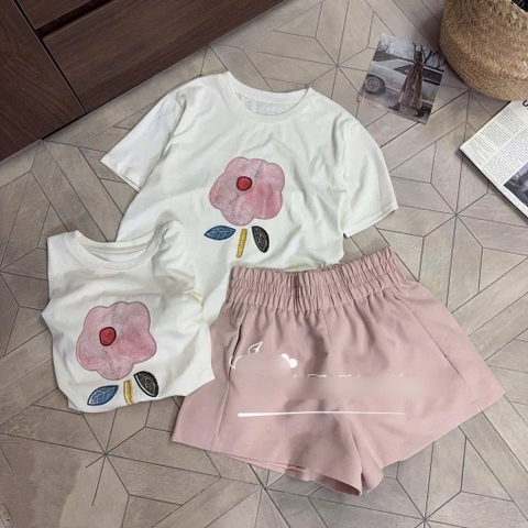SET BỘ ÁO CỘC HOA QUẦN ĐÙI NỮ SẴN