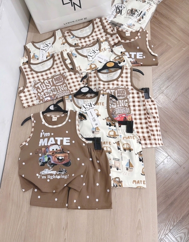 SET BỘ BA LỖ Ô TÔ TONE NÂU BÉ TRAI