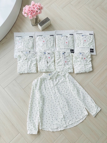 ÁO SƠ MI GU CHẤM BI DÀI TAY NỮ