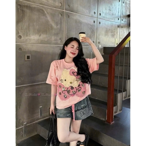 SET CỘC ÁO MÈO QUẦN JEAN NỮ SẴN
