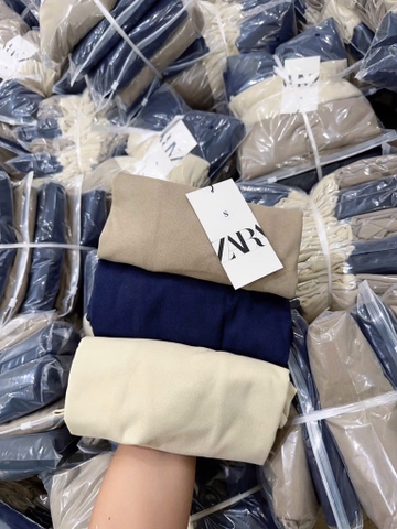 SET 3 ÁO THUN ZIP TRƠN ZR NÂU THAN BE NỮ THU ĐÔNG